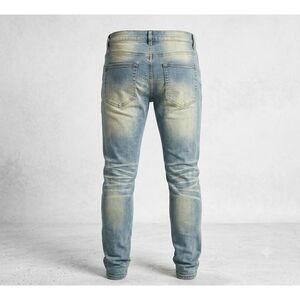 Nova Men Get With Me Ripped Stacked Skinny Jeans Vintage Wash Blue Size 40